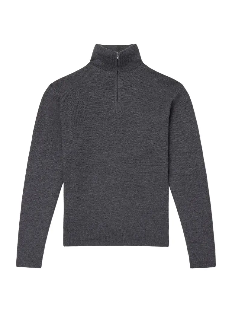 Ralph Lauren Purple Label Wool-Piqué Half-Zip Sweater - Men | Image 1 Ralph Lauren Purple Label Wool-Piqué Half-Zip Sweater - Men | Image 1