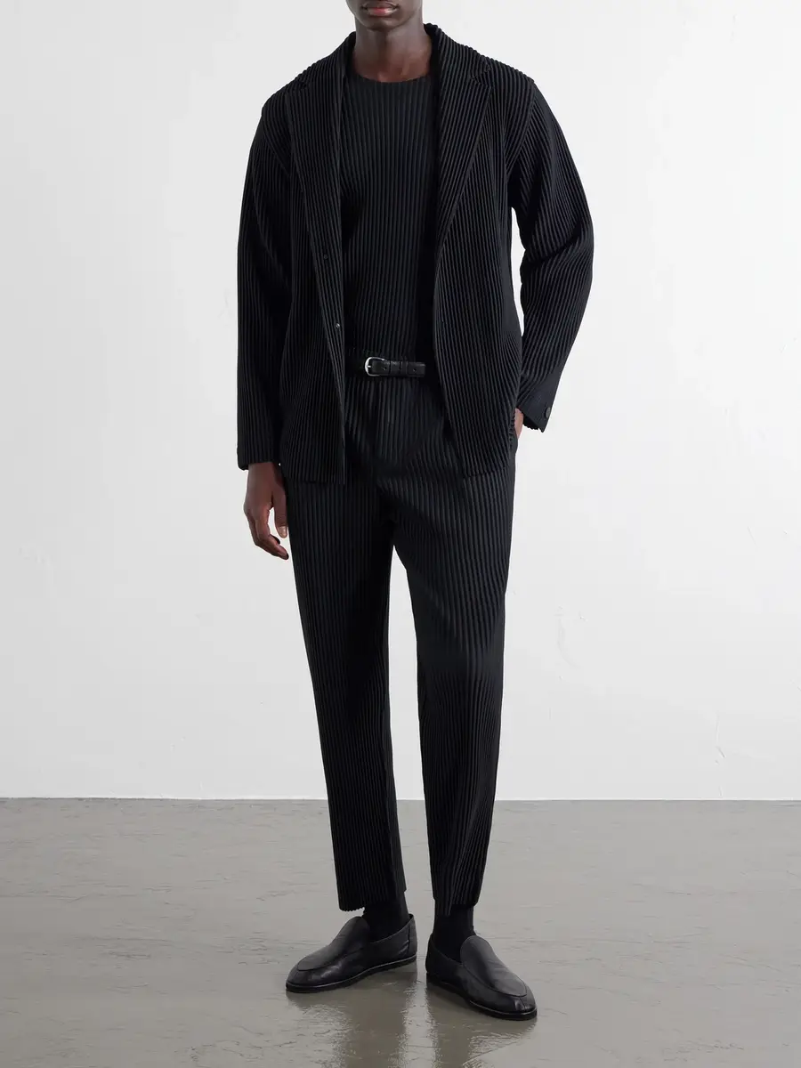 Homme Plissé Issey Miyake Pleated Tapered-Leg Trousers - Men | Thumbnail 2