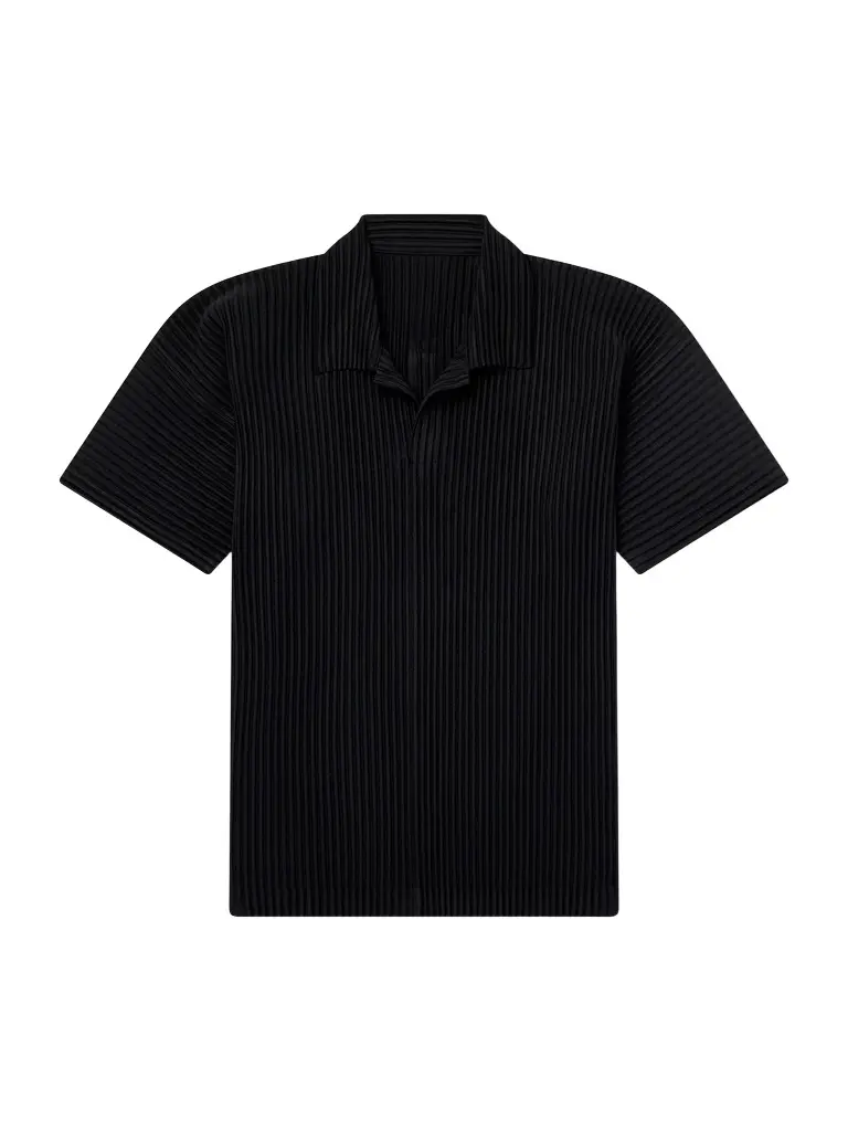 Homme Plissé Issey Miyake Pleated Polo Shirt - Men | Image 1 Homme Plissé Issey Miyake Pleated Polo Shirt - Men | Image 1
