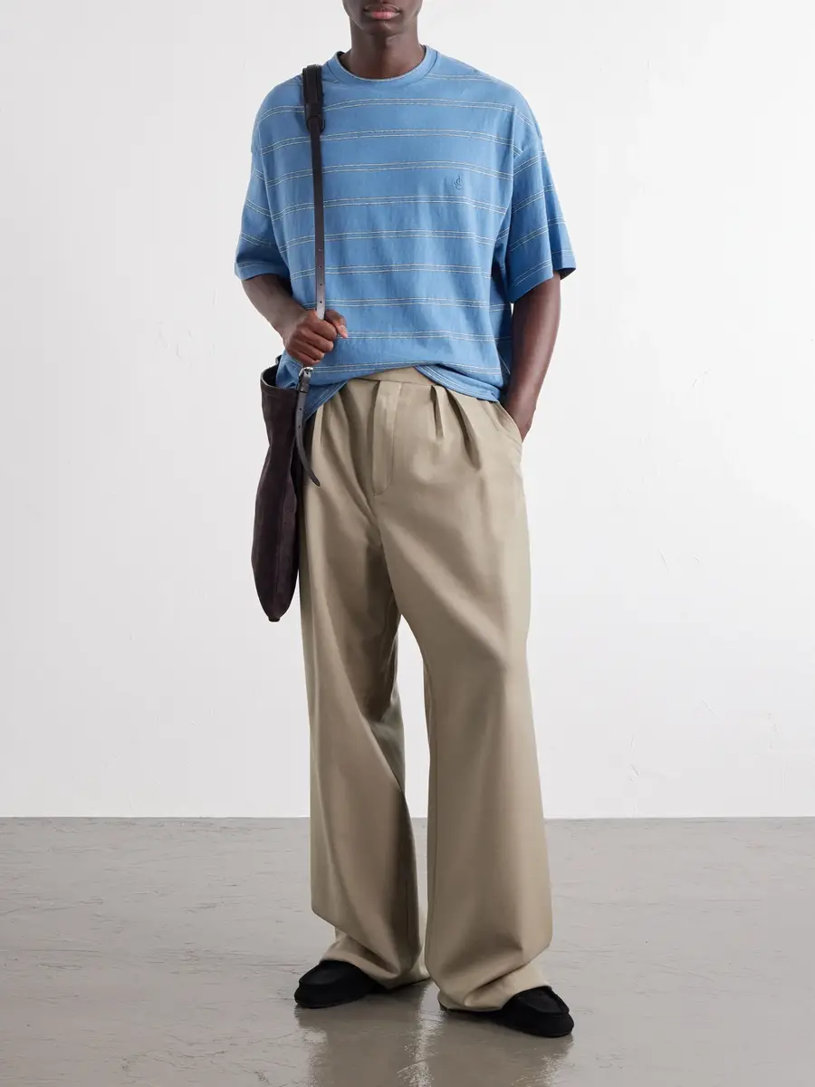 Jil Sander Logo-Embroidered Striped Cotton-Jersey T-Shirt - Men | Thumbnail 2 Jil Sander Logo-Embroidered Striped Cotton-Jersey T-Shirt - Men | Thumbnail 2