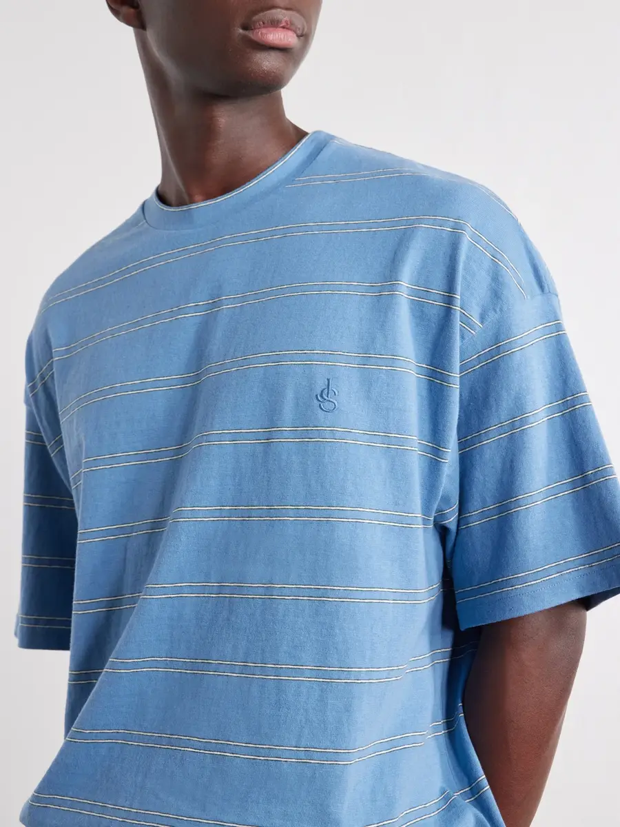 Jil Sander Logo-Embroidered Striped Cotton-Jersey T-Shirt - Men | Thumbnail 5 Jil Sander Logo-Embroidered Striped Cotton-Jersey T-Shirt - Men | Thumbnail 5