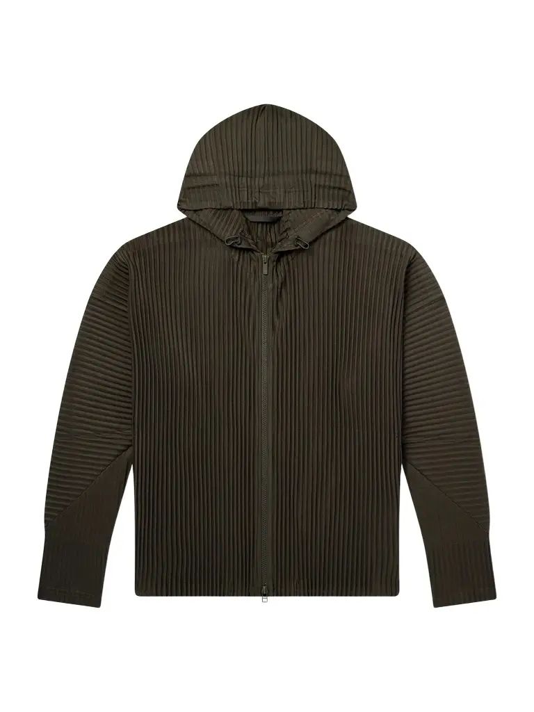Homme Plissé Issey Miyake July Pleated Zip-Up Hoodie - Men | Image 1 Homme Plissé Issey Miyake July Pleated Zip-Up Hoodie - Men | Image 1