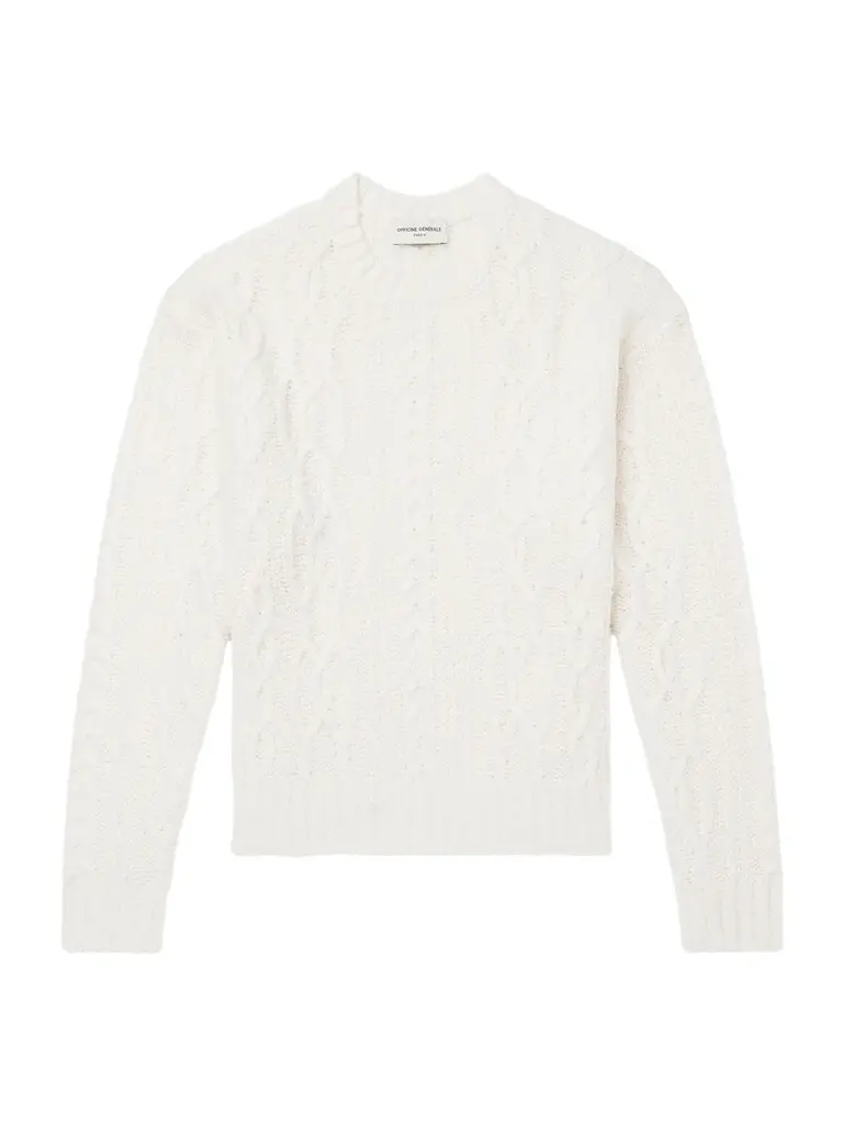 OFFICINE GÉNÉRALE Remy Cable-Knit Wool-Blend Bouclé Sweater - Men | Image 1 OFFICINE GÉNÉRALE Remy Cable-Knit Wool-Blend Bouclé Sweater - Men | Image 1