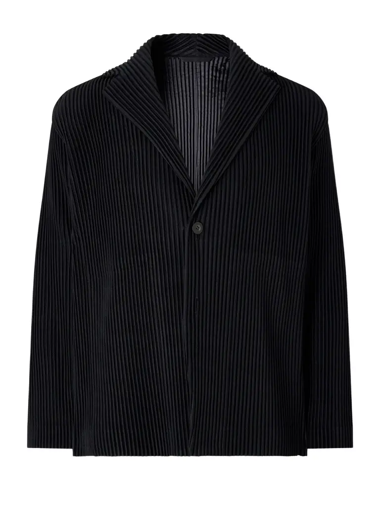 Homme Plissé Issey Miyake Pleated Single-Breasted Blazer - Men | Image 1 Homme Plissé Issey Miyake Pleated Single-Breasted Blazer - Men | Image 1
