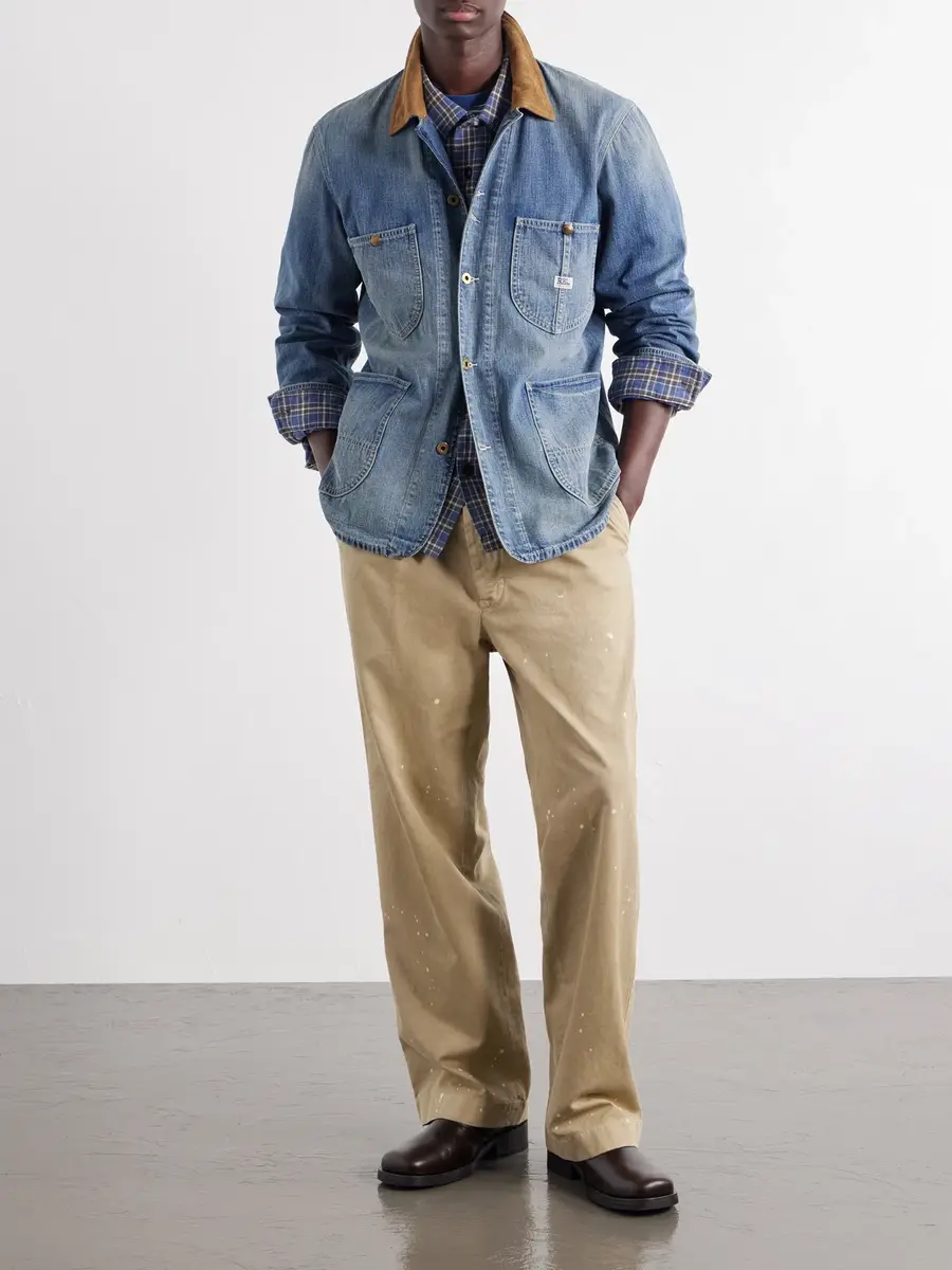RRL Stockton Corduroy-Trimmed Denim Jacket - Men | Thumbnail 2 RRL Stockton Corduroy-Trimmed Denim Jacket - Men | Thumbnail 2