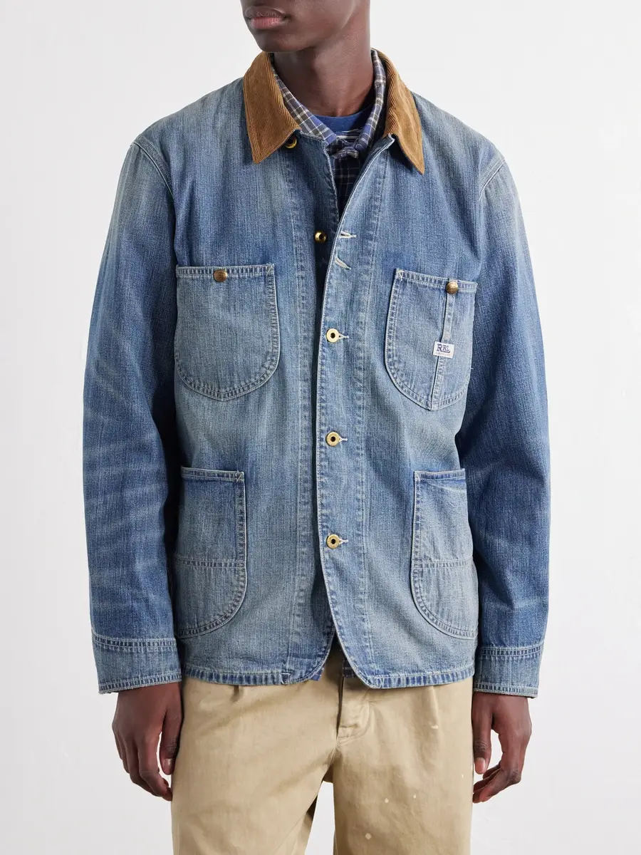 RRL Stockton Corduroy-Trimmed Denim Jacket - Men | Thumbnail 3 RRL Stockton Corduroy-Trimmed Denim Jacket - Men | Thumbnail 3