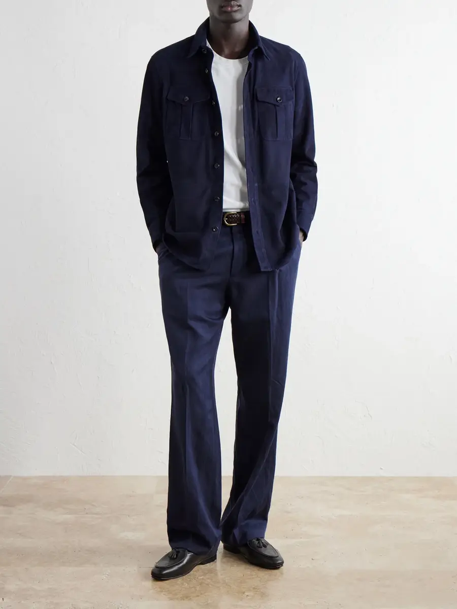 Ralph Lauren Purple Label Barrow Suede Overshirt - Men | Thumbnail 2