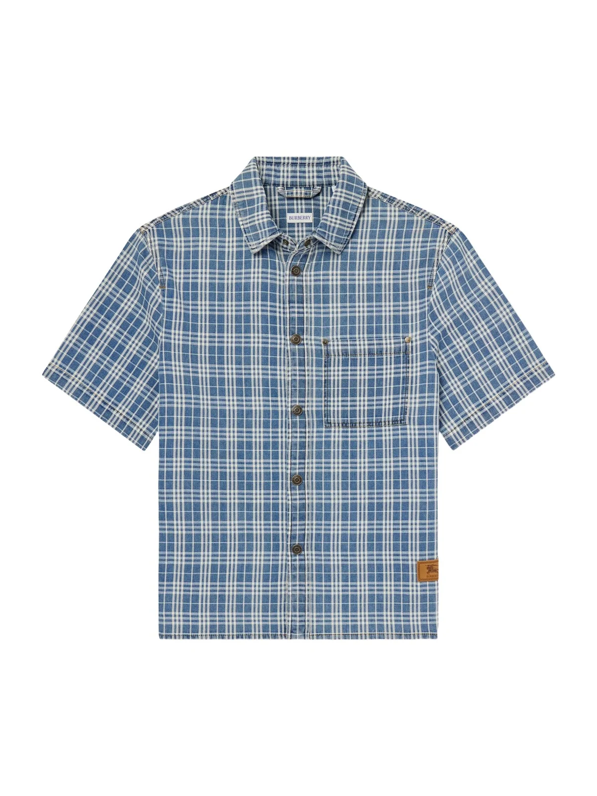 Logo-Appliquéd Checked Denim Shirt - Men