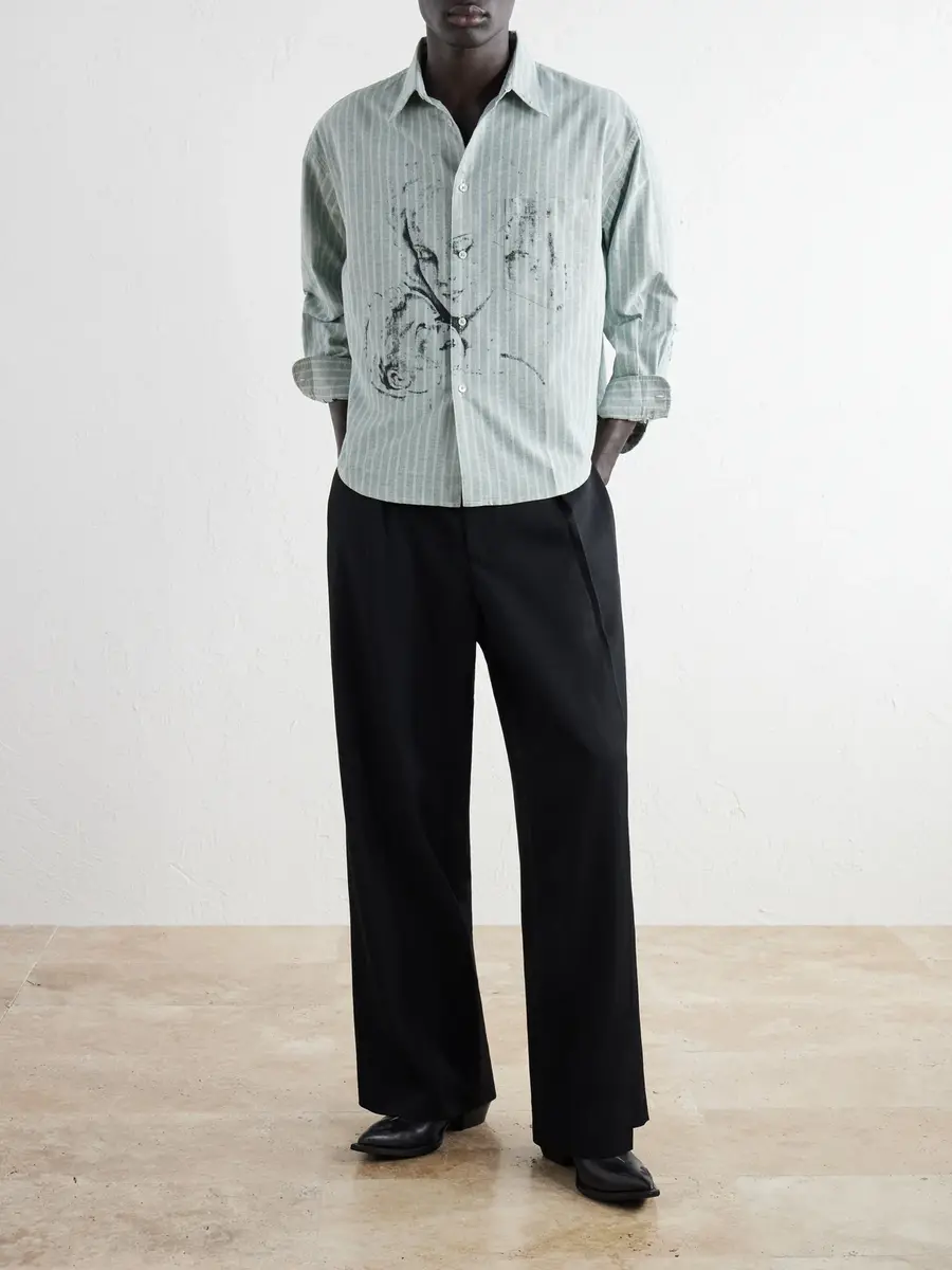 Enfants Riches Déprimés Repaired Everyday Striped Printed Cotton Oxford Shirt - Men | Thumbnail 2