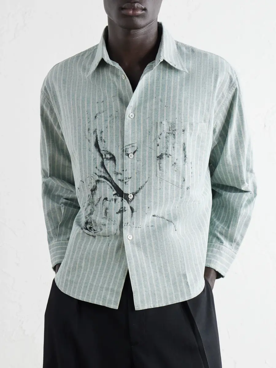 Enfants Riches Déprimés Repaired Everyday Striped Printed Cotton Oxford Shirt - Men | Thumbnail 3