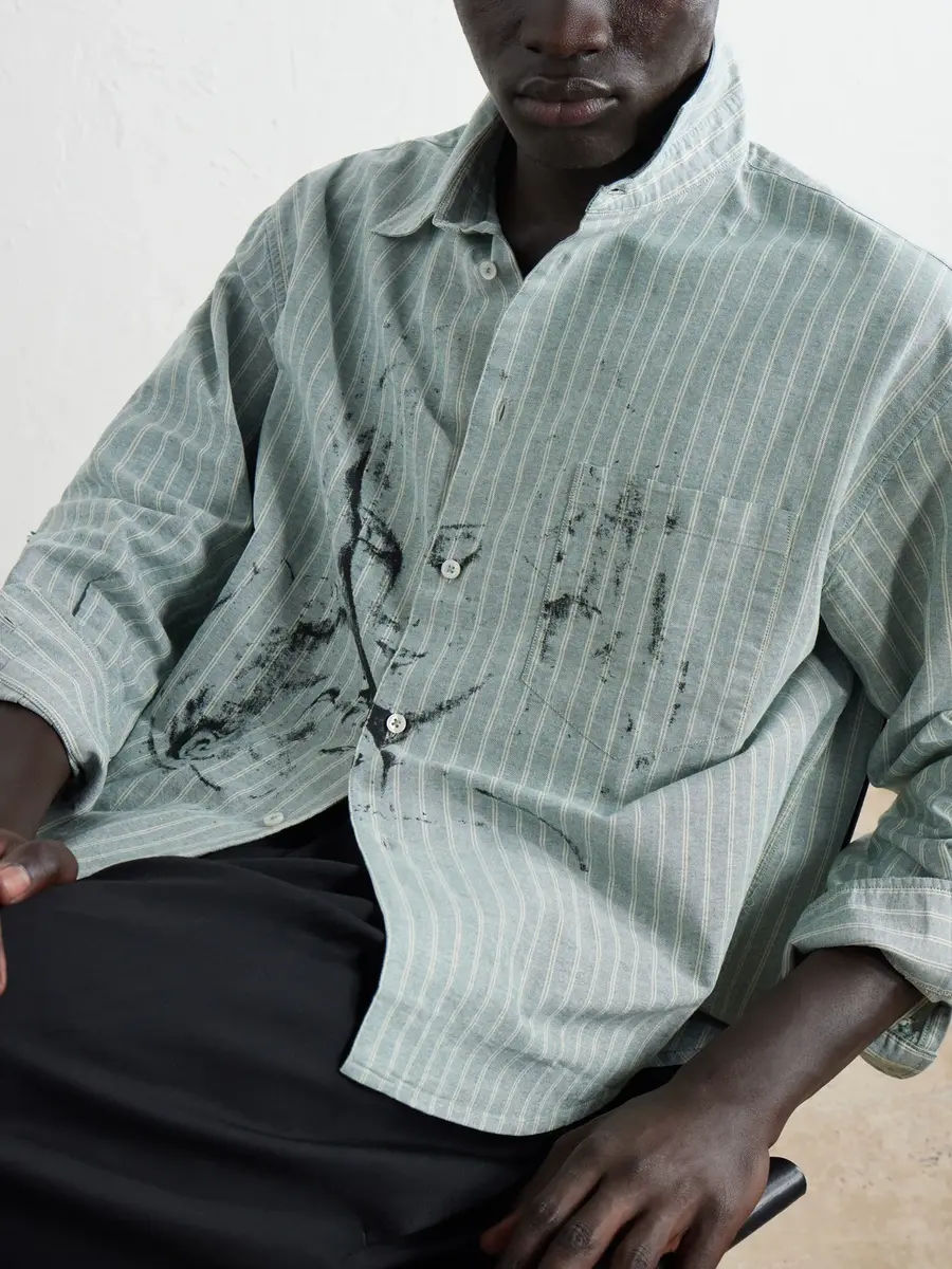 Enfants Riches Déprimés Repaired Everyday Striped Printed Cotton Oxford Shirt - Men | Thumbnail 5