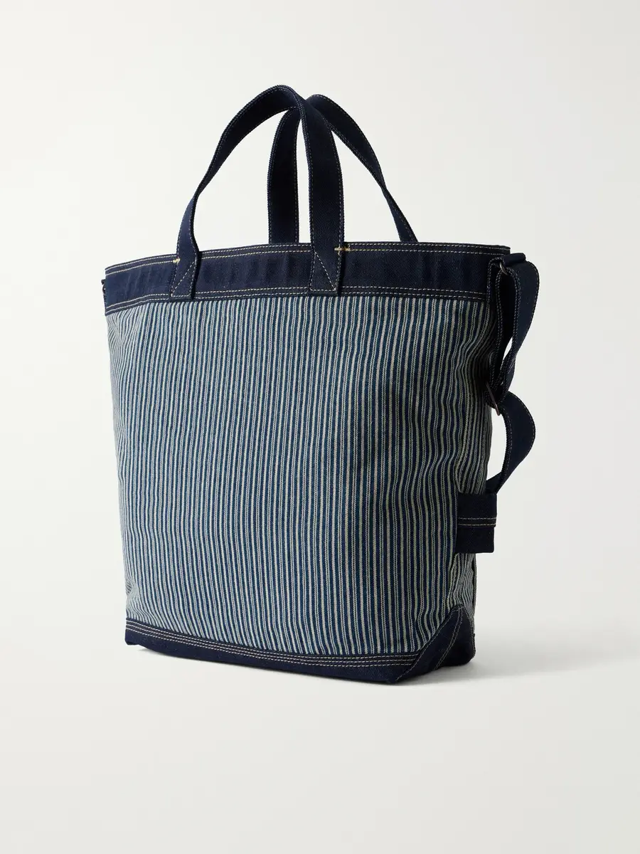 RRL Striped Denim-Trimmed Cotton-Twill Tote Bag - Men | Thumbnail 4