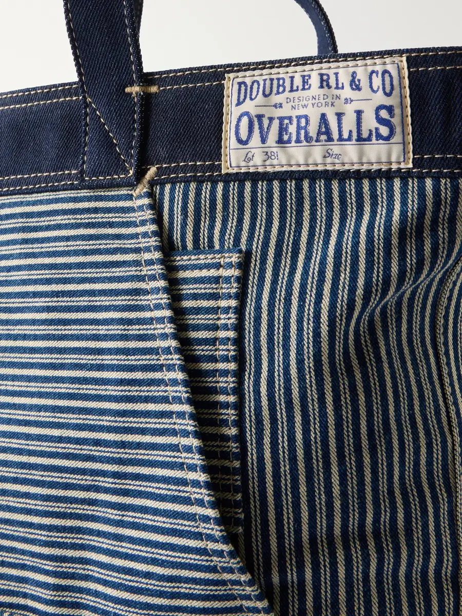 RRL Striped Denim-Trimmed Cotton-Twill Tote Bag - Men | Thumbnail 5