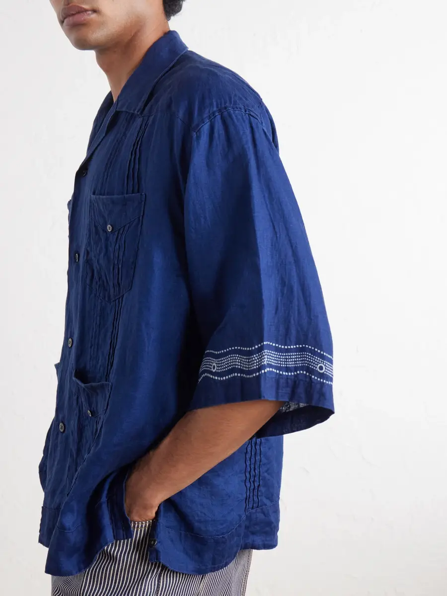 KAPITAL Camp-Collar Printed Linen Cuban Shirt - Men | Thumbnail 5 KAPITAL Camp-Collar Printed Linen Cuban Shirt - Men | Thumbnail 5
