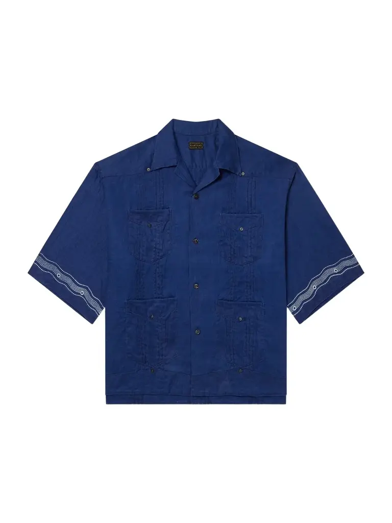 KAPITAL Camp-Collar Printed Linen Cuban Shirt - Men | Image 1 KAPITAL Camp-Collar Printed Linen Cuban Shirt - Men | Image 1