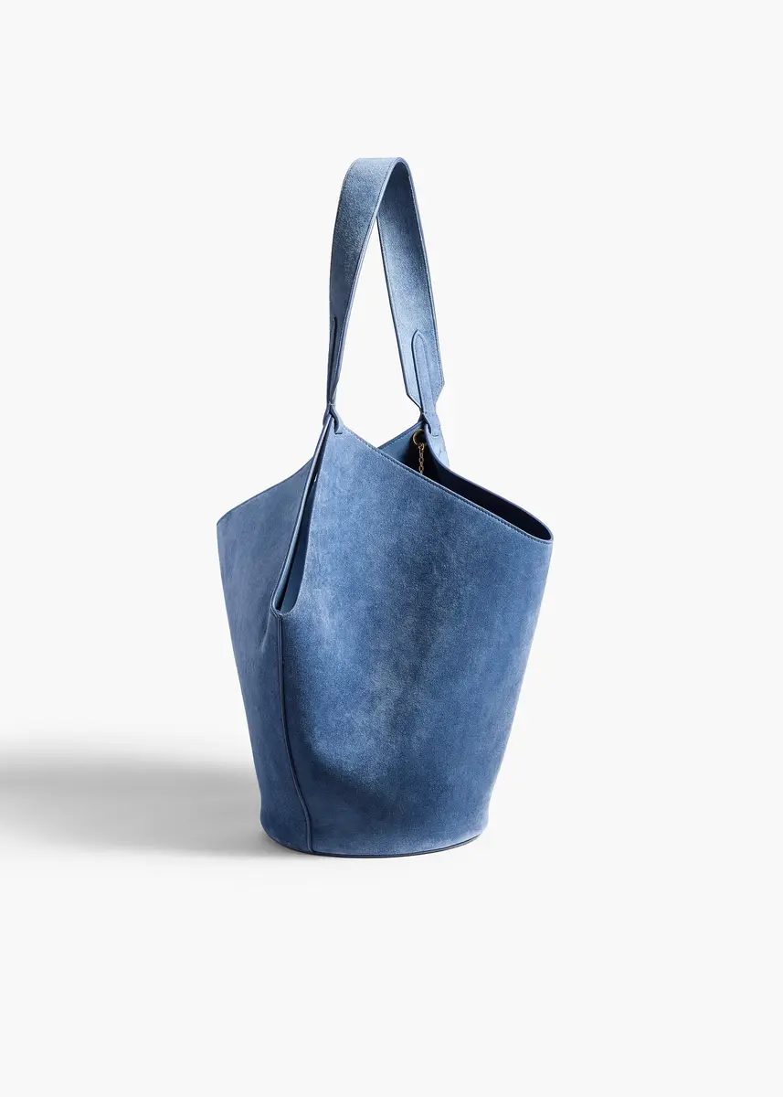 Khaite Small Lotus Tote In Cloud Iris Suede | Thumbnail 2