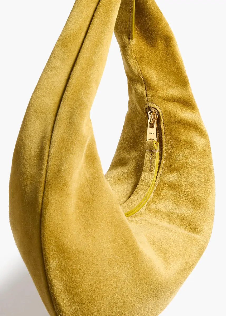 Khaite Mini Olivia Hobo In Golden Olive Suede | Thumbnail 4 Khaite Mini Olivia Hobo In Golden Olive Suede | Thumbnail 4