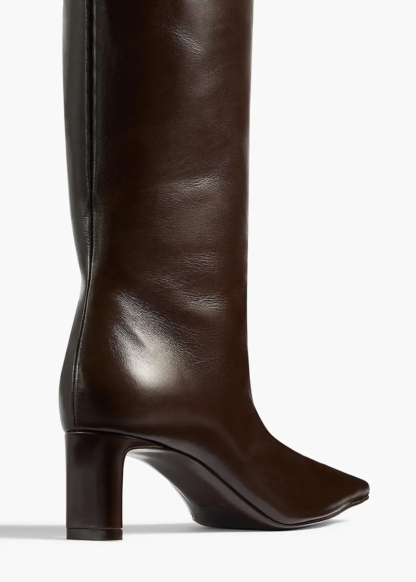 Khaite Ona Knee-High Boot In Chocolate Glazed Leather | Thumbnail 4
