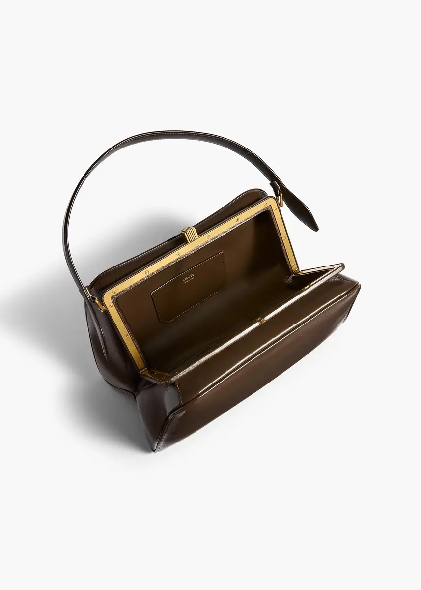 Khaite Cate Bag In Chestnut Crackle Patent Leather | Thumbnail 3 Khaite Cate Bag In Chestnut Crackle Patent Leather | Thumbnail 3