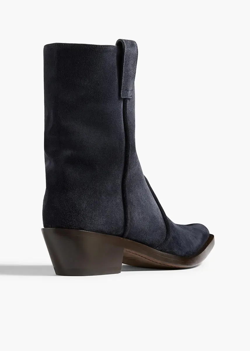 Khaite Clive Ankle Boot In Midnight Navy Suede | Thumbnail 4