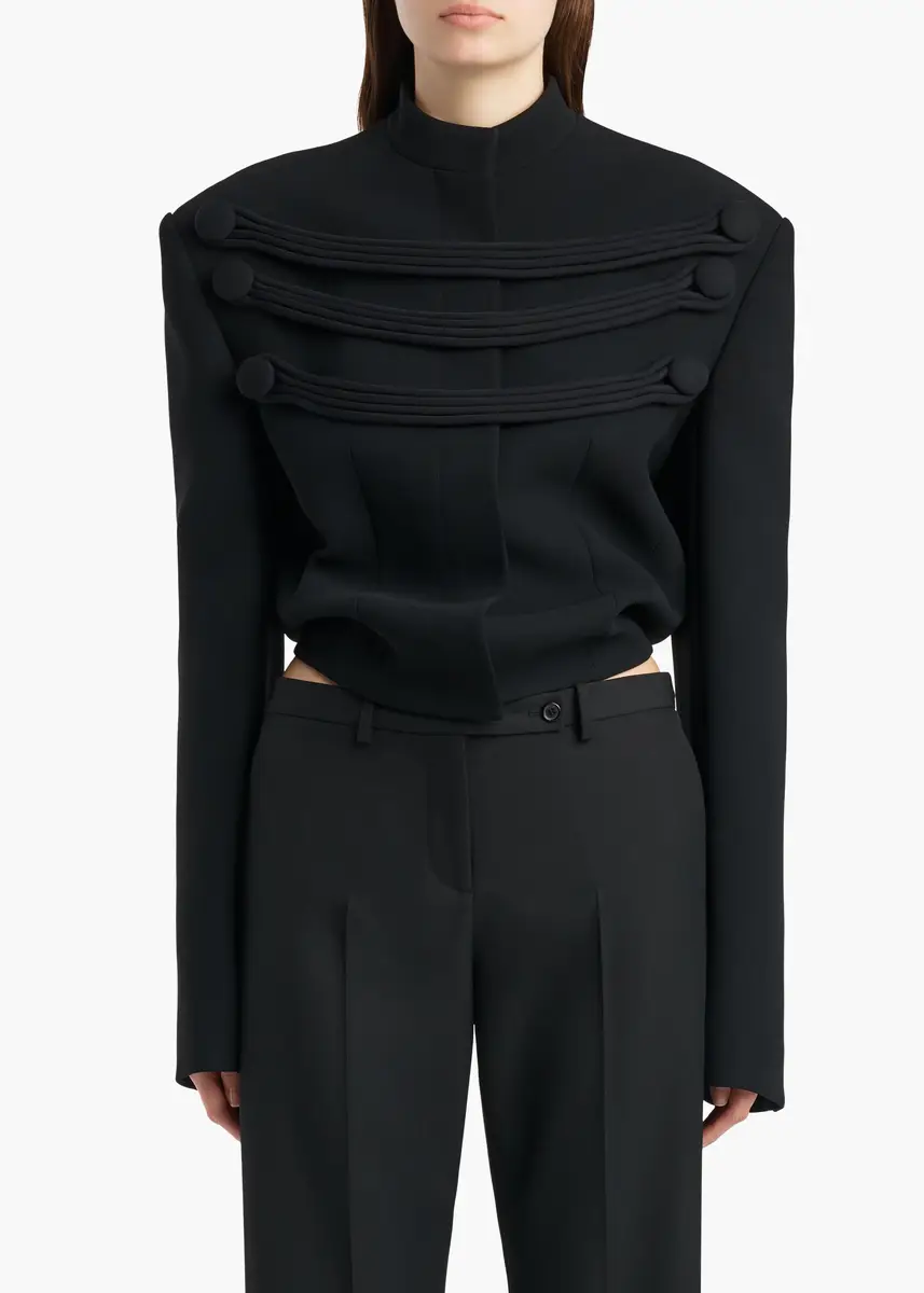 Khaite York Jacket With Cord Embroidery In Black | Thumbnail 3 Khaite York Jacket With Cord Embroidery In Black | Thumbnail 3