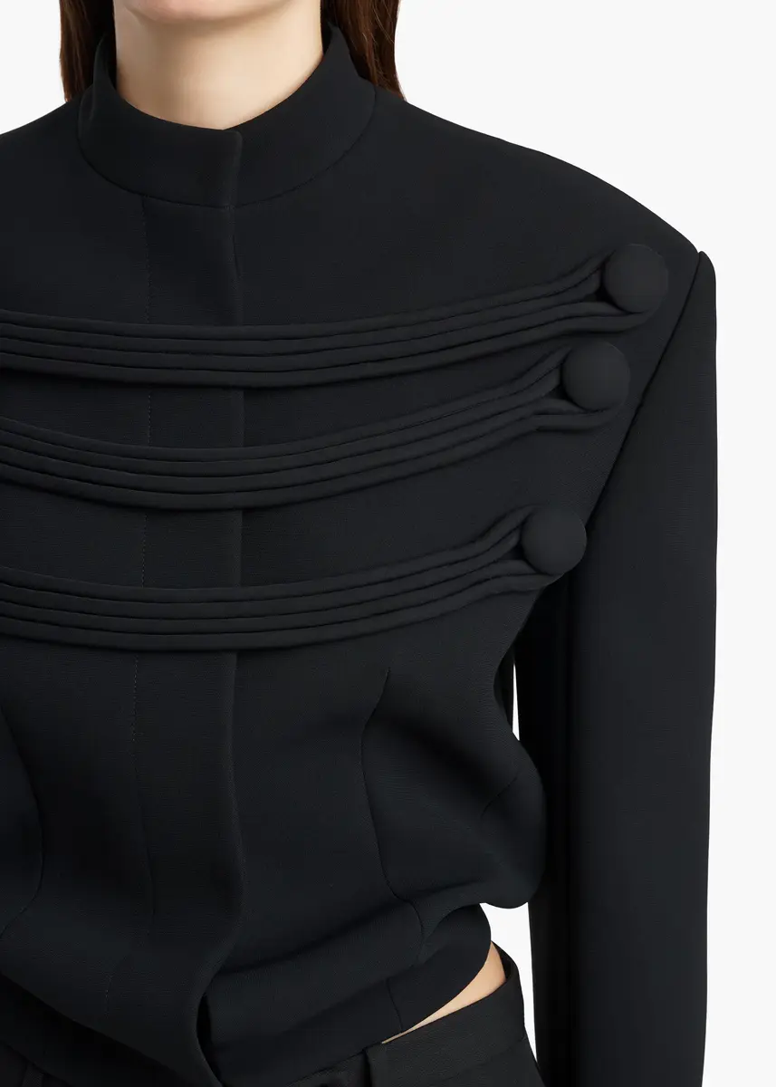 Khaite York Jacket With Cord Embroidery In Black | Thumbnail 6 Khaite York Jacket With Cord Embroidery In Black | Thumbnail 6