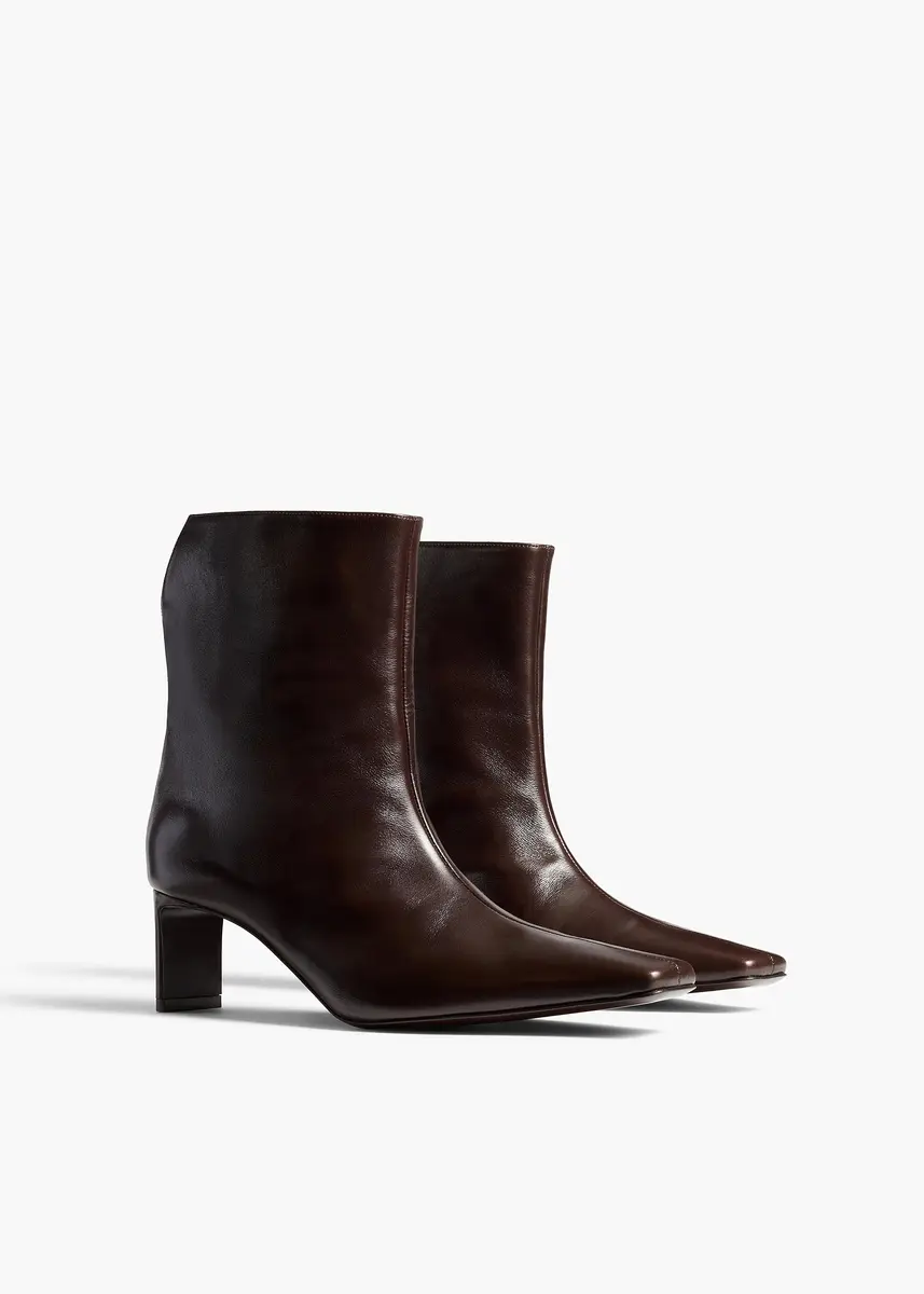 Khaite Ona Ankle Boot In Chocolate Glazed Leather | Thumbnail 2