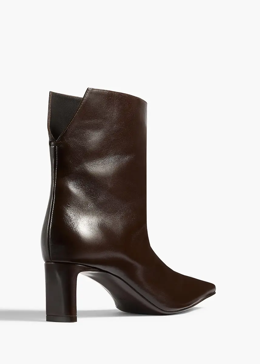 Khaite Ona Ankle Boot In Chocolate Glazed Leather | Thumbnail 4