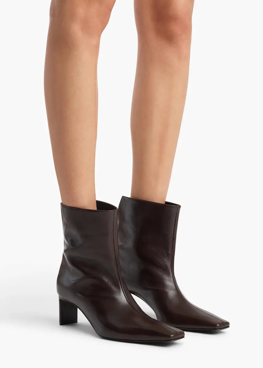 Khaite Ona Ankle Boot In Chocolate Glazed Leather | Thumbnail 5