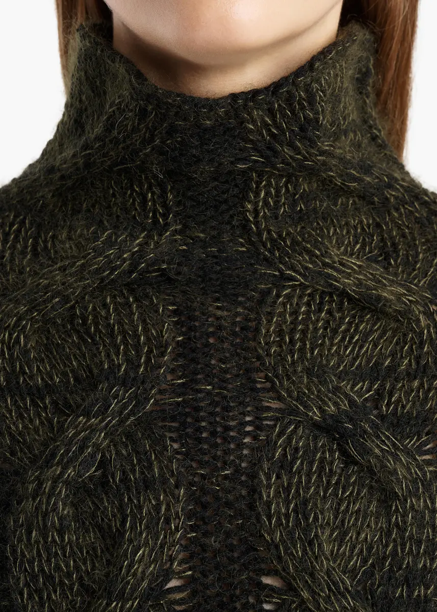 Khaite Nico Sweater In Black And Olive Multi | Thumbnail 6 Khaite Nico Sweater In Black And Olive Multi | Thumbnail 6