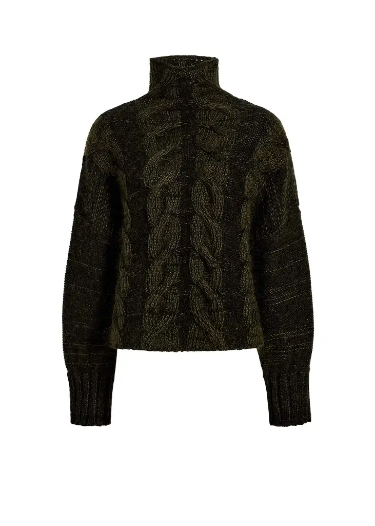 Khaite Nico Sweater In Black And Olive Multi | Image 1 Khaite Nico Sweater In Black And Olive Multi | Image 1