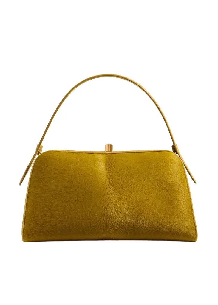 Khaite Cate Bag In Golden Olive Haircalf | Image 1 Khaite Cate Bag In Golden Olive Haircalf | Image 1