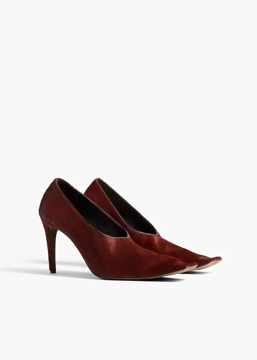 Khaite Marlene Pump In Red Mahogany Haircalf | Thumbnail 4 Khaite Marlene Pump In Red Mahogany Haircalf | Thumbnail 4
