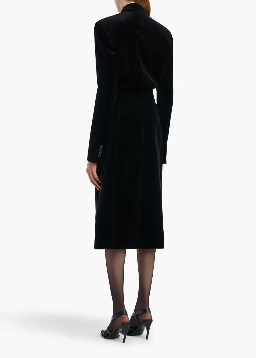 Khaite Rolon Coat In Black Velvet | Thumbnail 3 Khaite Rolon Coat In Black Velvet | Thumbnail 3