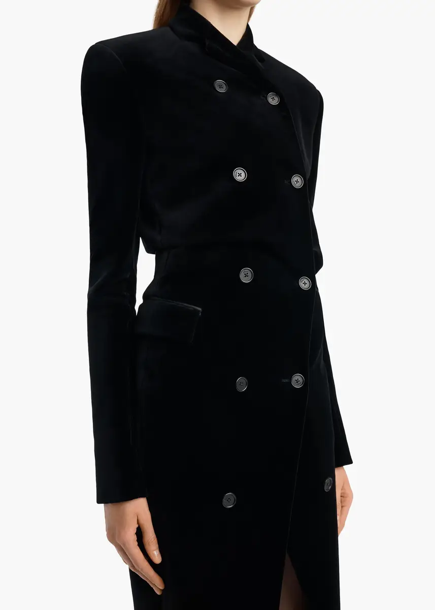 Khaite Rolon Coat In Black Velvet | Thumbnail 4 Khaite Rolon Coat In Black Velvet | Thumbnail 4