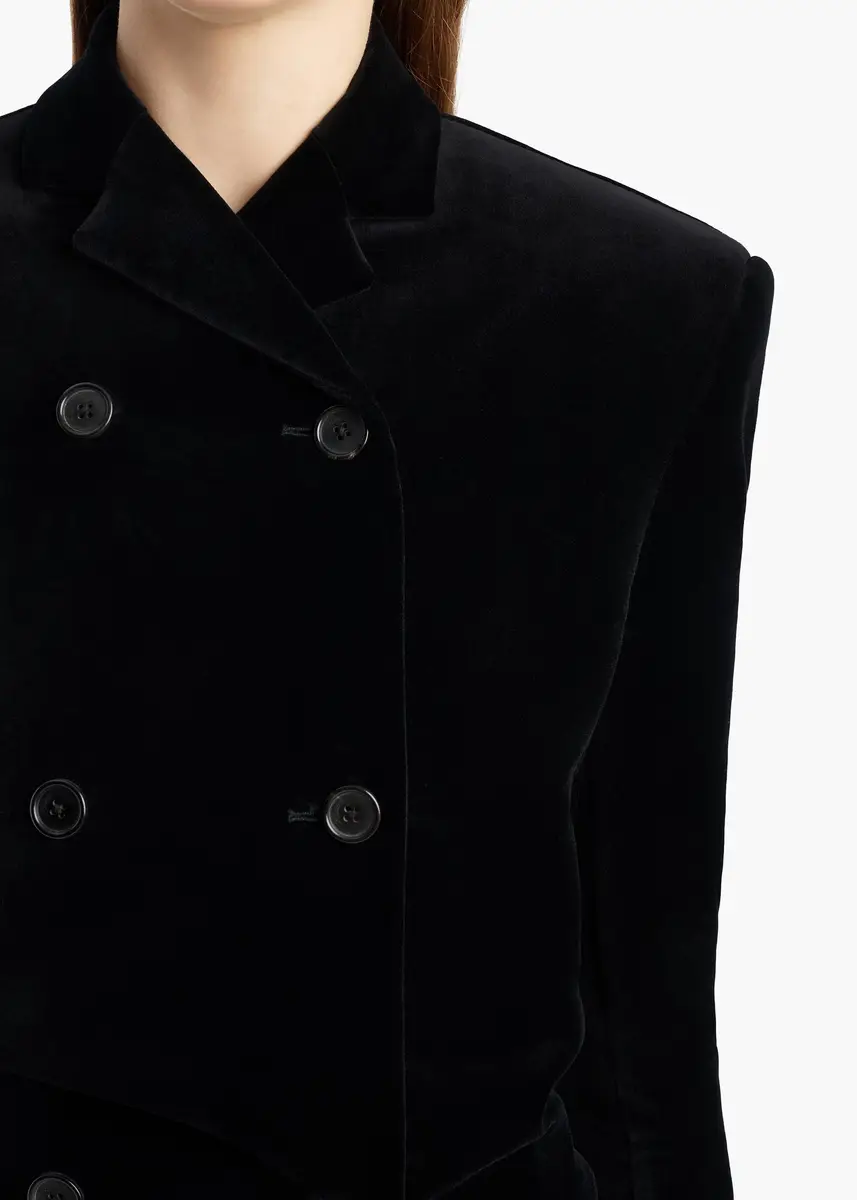 Khaite Rolon Coat In Black Velvet | Thumbnail 5 Khaite Rolon Coat In Black Velvet | Thumbnail 5