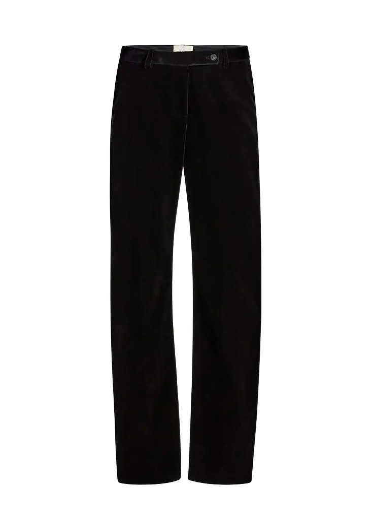 Khaite Hunter Pant In Black Velvet | Image 1 Khaite Hunter Pant In Black Velvet | Image 1