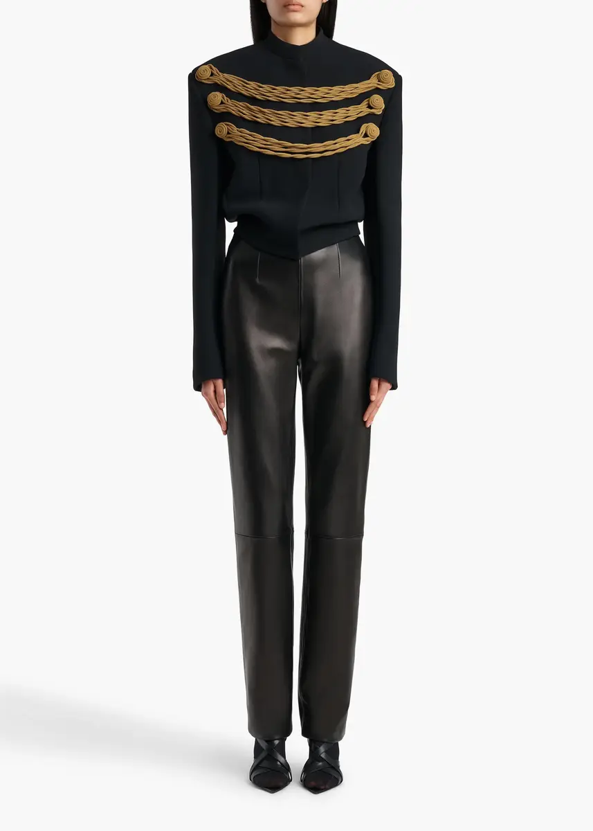 Khaite York Jacket With Cord Embroidery In Black And Gold | Thumbnail 2 Khaite York Jacket With Cord Embroidery In Black And Gold | Thumbnail 2