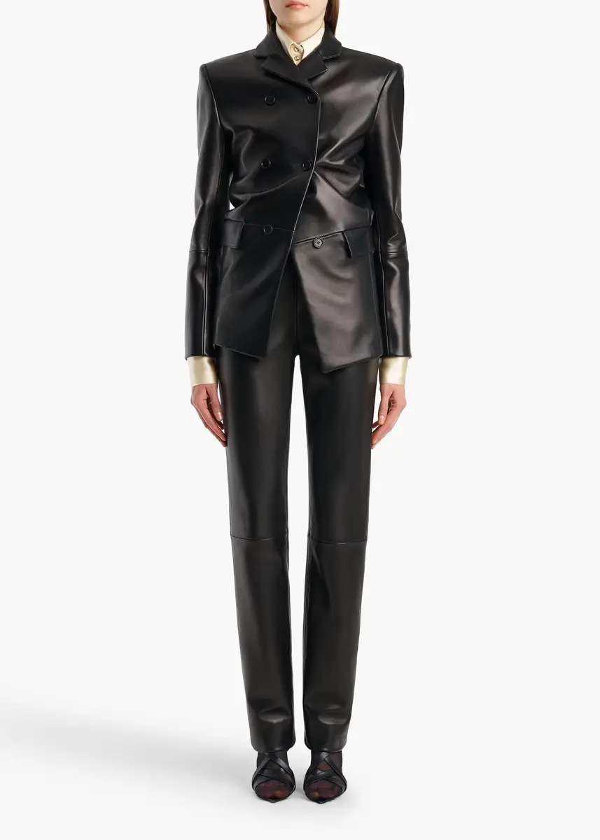 Khaite Ryden Pant In Black Leather | Thumbnail 2