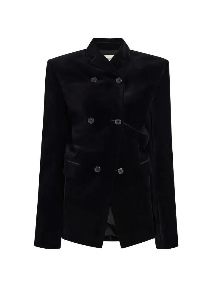 Khaite Rolo Jacket In Black Velvet | Image 1 Khaite Rolo Jacket In Black Velvet | Image 1