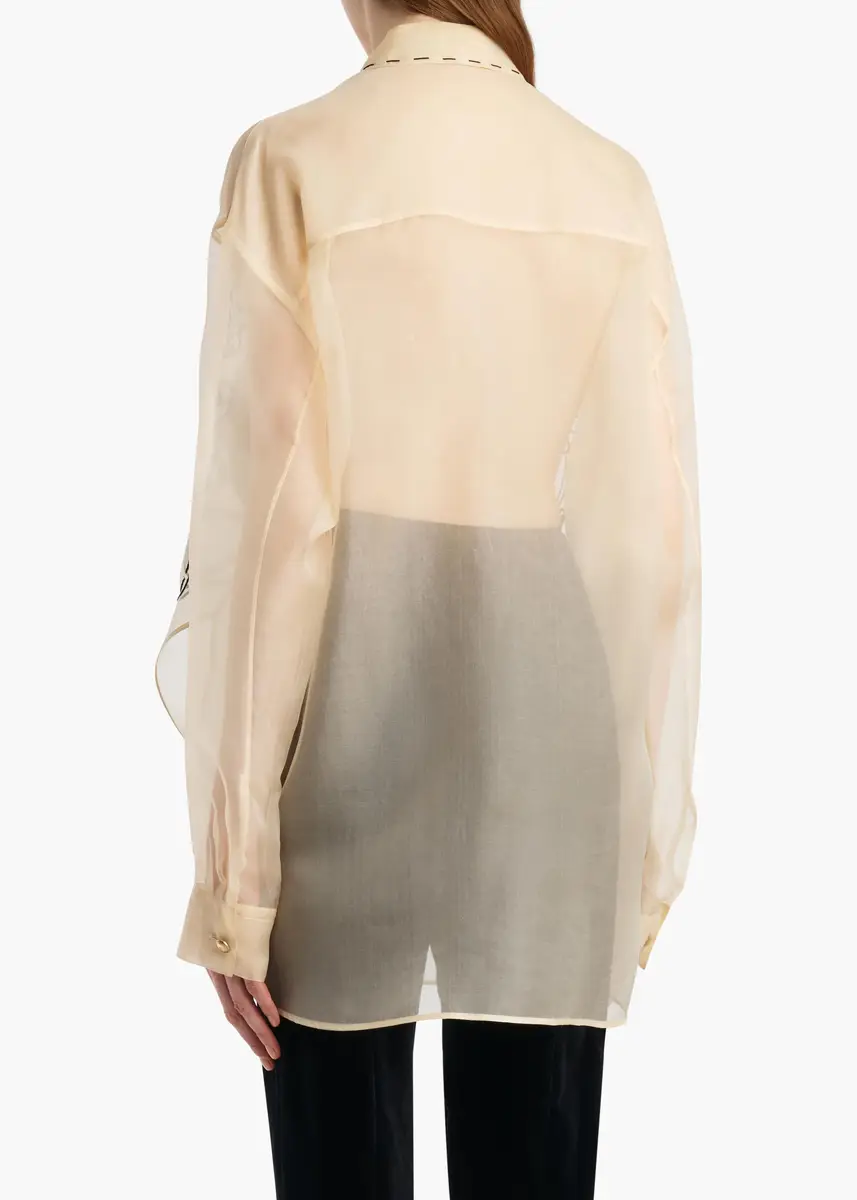 Khaite Goya Top In Champagne Monkey Embroidery | Thumbnail 3 Khaite Goya Top In Champagne Monkey Embroidery | Thumbnail 3