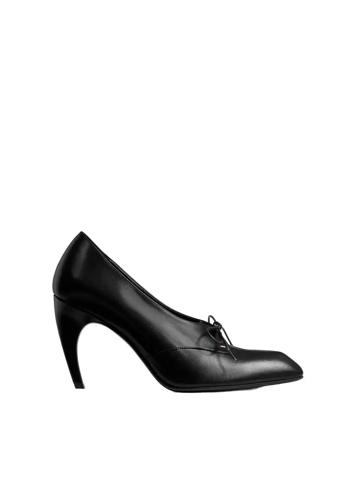 Khaite Colt Pump In Black Glazed Leather | Image 1 Khaite Colt Pump In Black Glazed Leather | Image 1