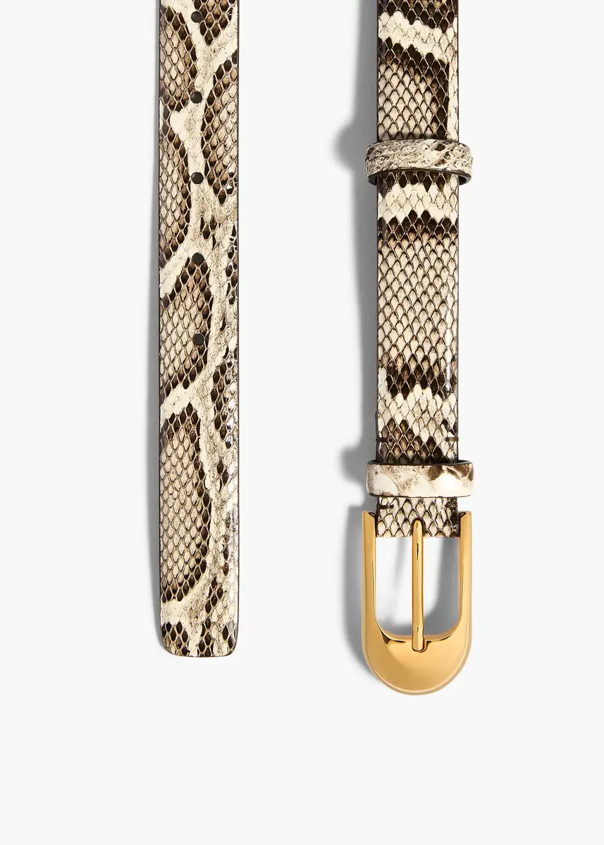 Khaite Dome Belt In Natural Python With Gold | Thumbnail 2 Khaite Dome Belt In Natural Python With Gold | Thumbnail 2