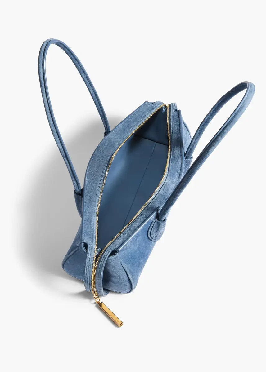 Khaite Donna Shoulder Bag In Cloud Iris Suede | Thumbnail 3 Khaite Donna Shoulder Bag In Cloud Iris Suede | Thumbnail 3