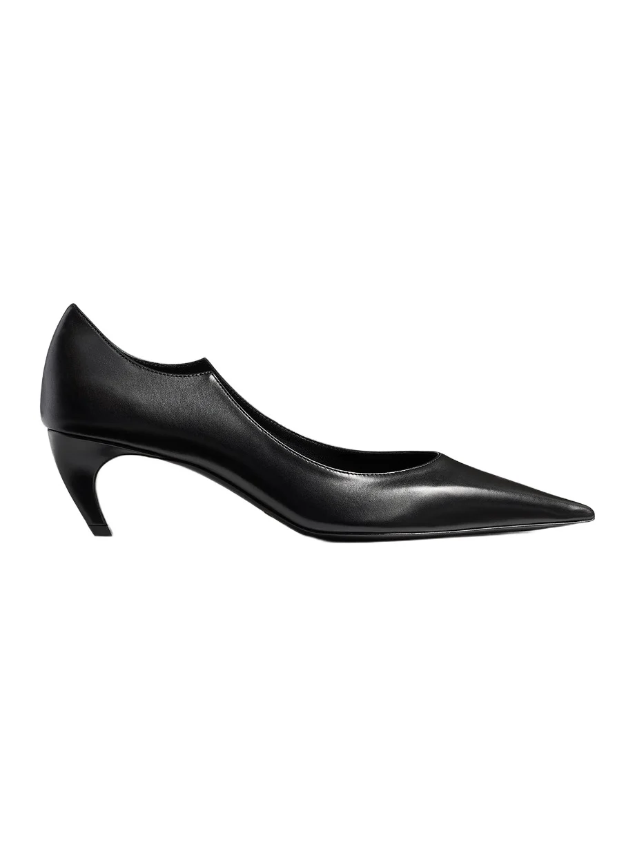 Valerie Low Pump In Black Glazed Leather Valerie Low Pump In Black Glazed Leather