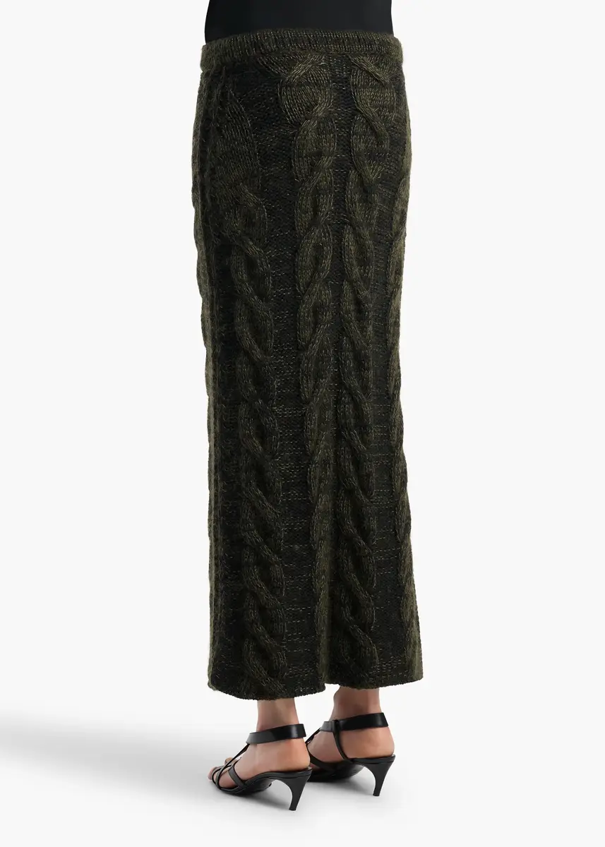 Khaite Ziva Skirt In Black And Olive Multi | Thumbnail 4 Khaite Ziva Skirt In Black And Olive Multi | Thumbnail 4