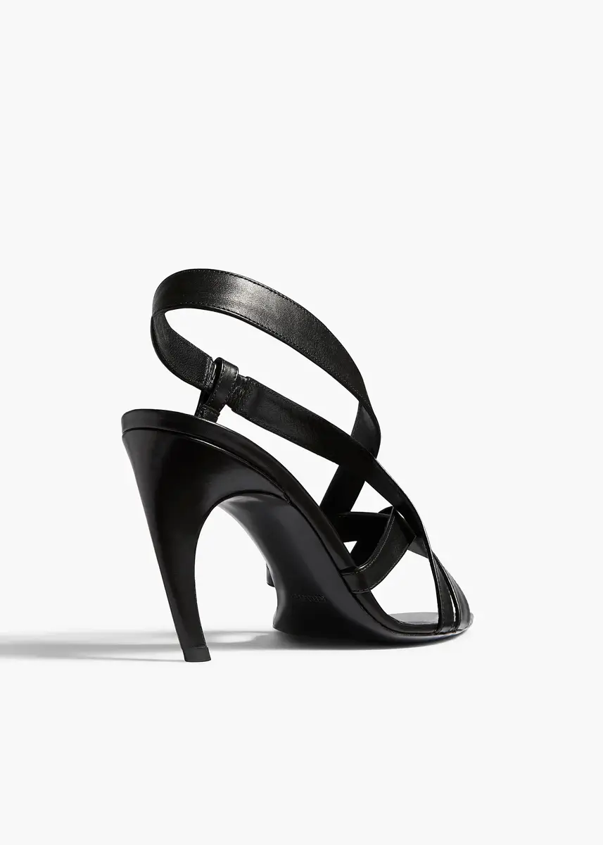Khaite Sadie Sandal In Black Glazed Leather | Thumbnail 4