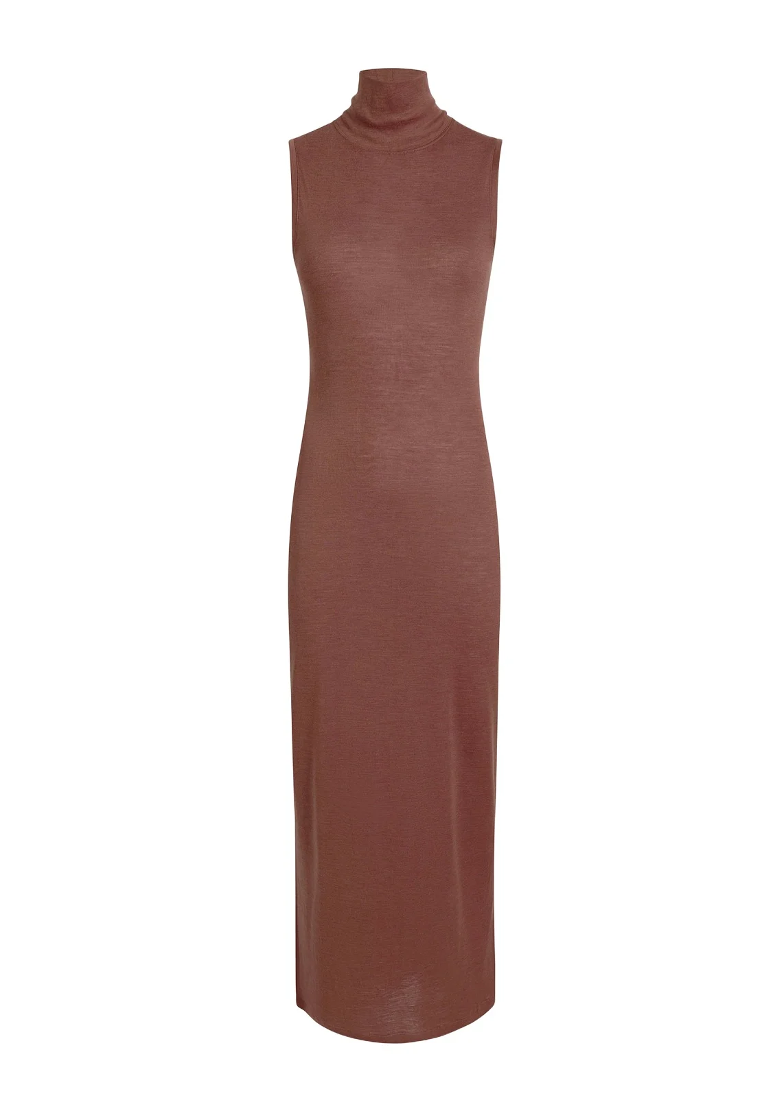 Demi Dress In Chestnut Wool Silk