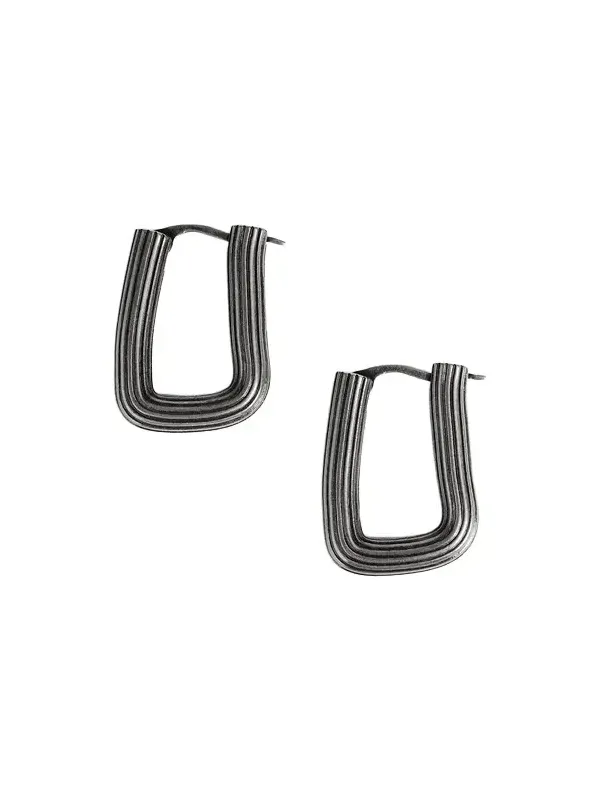 Santa Fe Rectangular Earrings In Antique Silver