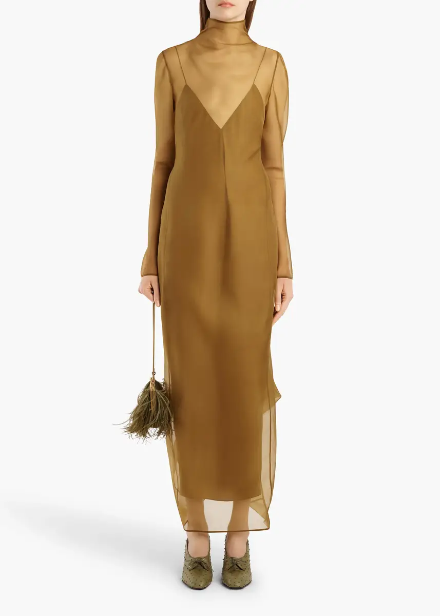 Khaite Toldo Dress In Bronze | Thumbnail 2 Khaite Toldo Dress In Bronze | Thumbnail 2